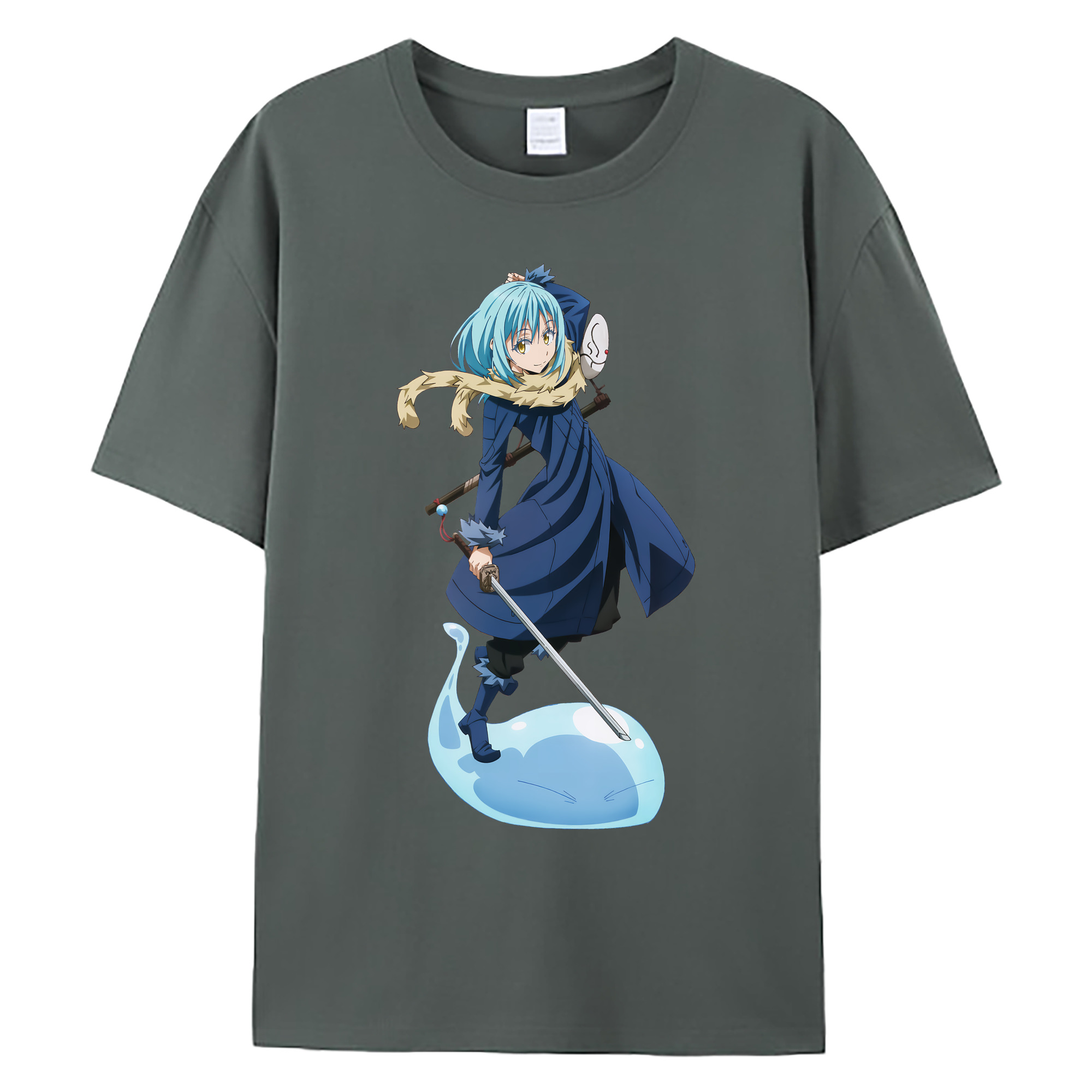 （画像用） 転スラ Regarding Reincarnated to Slime 綿100％ メンズ半袖Tシャツ｜肌触りやわらか＆通気性
